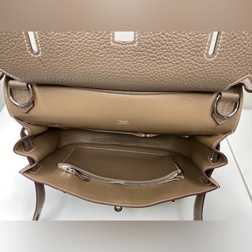 Hermès Jypsière 34 – Étoupe Clemence, Palladium Hardware – Crossbody Messenger - Picture 6 of 9